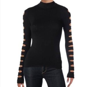 AQUA cut out sleeves turtleneck